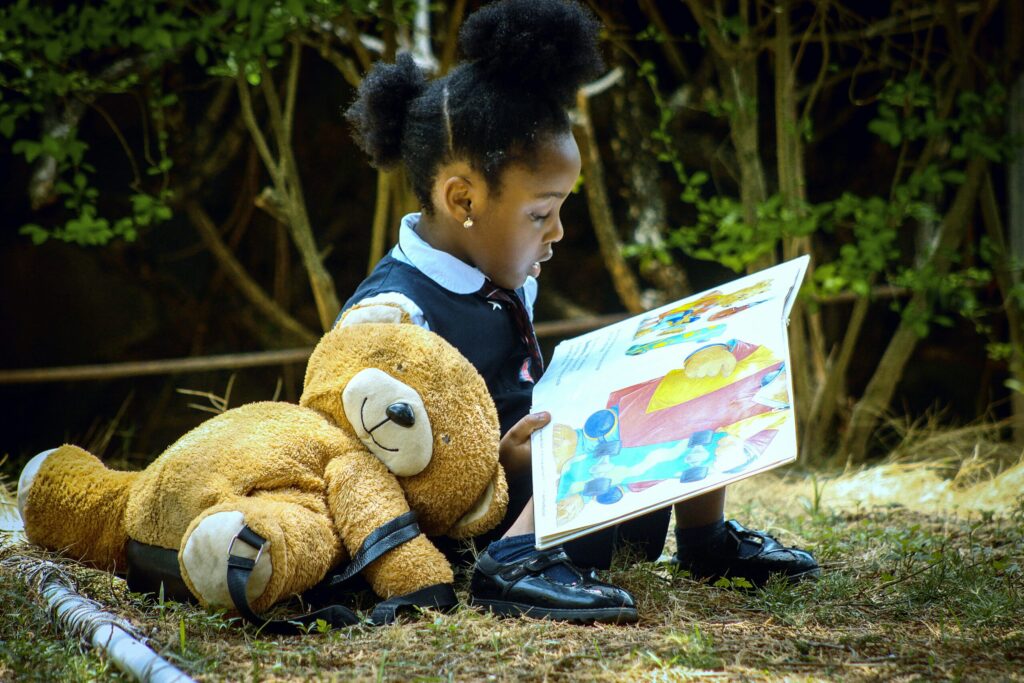 young girl reading